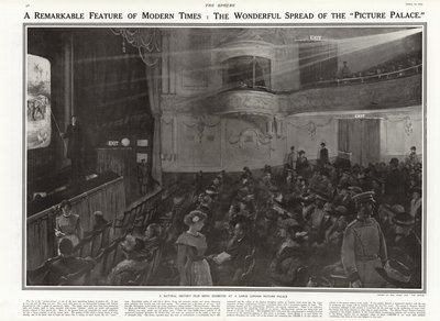 Ein Naturfilm wird in einem Londoner Kino gezeigt, 1913 von Walter Stanley Paget